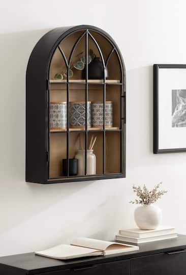 Kate and Laurel Megara Arched Wall Mounted Cabinet